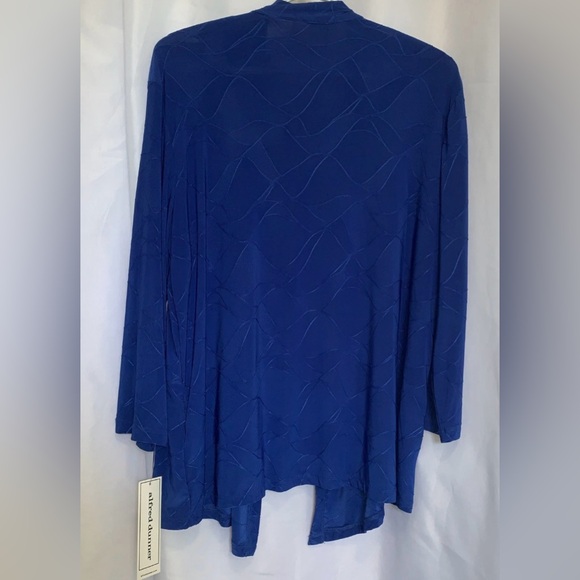 Alfred Dunner Blue Waterfall Sweater NWT Geometric Women's M Cardigan 2-piece - Picture 2 of 6